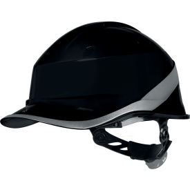 Diamond VI WIND Front Brim Safety Helmet, Adjustable One-D Rotor Clamping System, Black