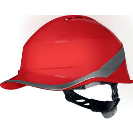 Diamond VI WIND Front Brim Safety Helmet, Adjustable One-D Rotor Clamping System, Red