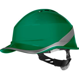 Diamond VI WIND Front Brim Safety Helmet, Adjustable One-D Rotor Clamping System, Green