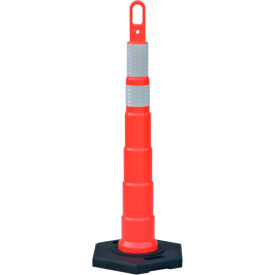 Looper Cone with 16 lb Hexagonal Base & 6"/4" Reflective Bands, 42"H, Orange