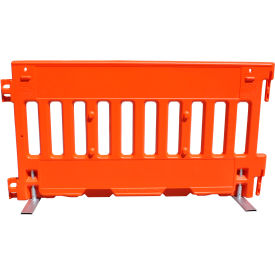 57000 Series Wall Traffic Barricade with Panel Legs, 72"L x 3"W x 38"H, Orange