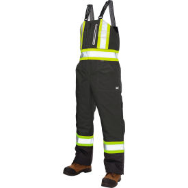 Ripstop Insulated Safety Bib Overall, XL, Black