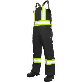 Poly Oxford Insulated Safety Bib Overall, M, Black