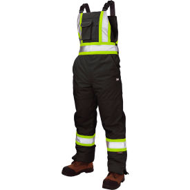 Insulated Flex Safety Bib Overall, XL, Black