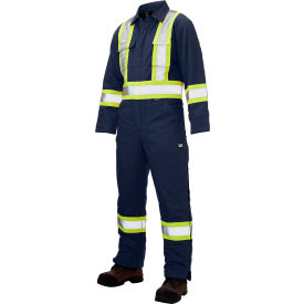 Insulated Safety Coverall, 4XL, Navy