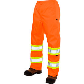 Pull On Ripstop Safety Rain Pants, CSA Class 3 Level 2, 3XL, Fluorescent Orange