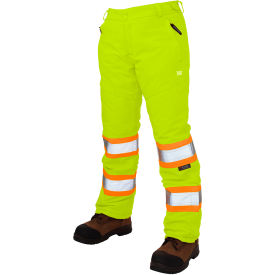Tough Duck Insulated Flex Safety Pants, M, Fluorescent Green
