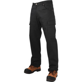 Relaxed Fit Flex Twill Cargo Pants, 34"L Inseam x 44" Waist, Black