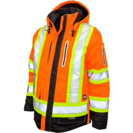 Men's Ripstop 4-In-1 Safety Jacket, XL, Fluorescent Orange