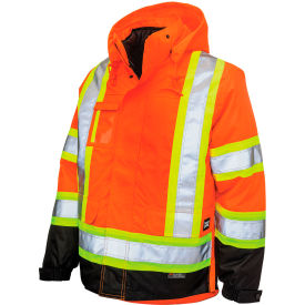 Men's Poly Oxford 5-In-1 Safety Jacket, 2XL, Fluorescent Orange