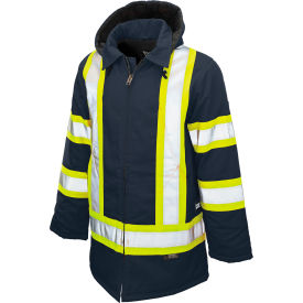Men's Safety Parka Jacket, XL, Navy
