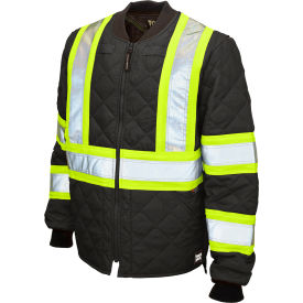 Men's Quilted Safety Freezer Jacket, 3XLT, Black