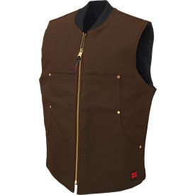 Moto Vest, 4 Pockets, Cotton/Polyester, XL, Dark Brown
