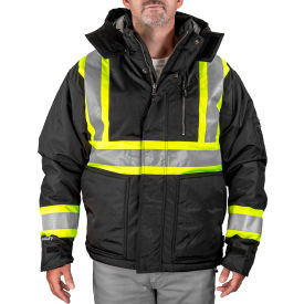 Insulated Cold Gear Jacket, XL, Black/Fluorescent Yellow-Green