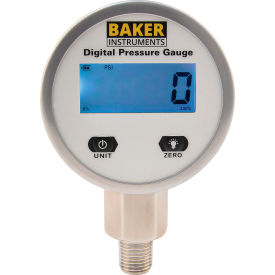 Digital Pressure Gauge, 30 PSI, 1/4" NPT, 304 Stainless Steel