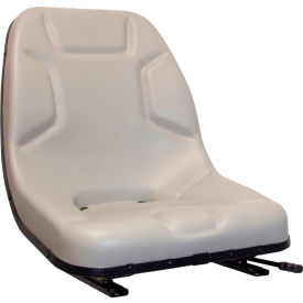 460 Series Ultra High-Back Steel Pan Seat with Slide Rails, Vinyl, Gray