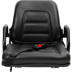 355 Series Universal Fold-Down Back Seat with Hip Restraints, Vinyl, Black