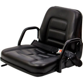 Concentric 355 Series Universal Fold-Down Back Seat with Retractable Seat Belt, Vinyl, Black