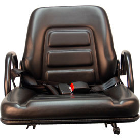 Universal Fold-Down Back Seat with Hip Restraints and Seat Belt, Vinyl, Black