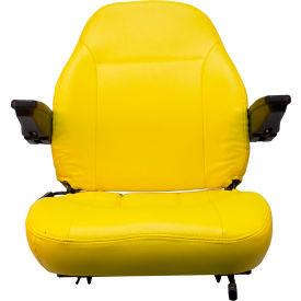 440 Series Premium High-Back Seat with Arm Rests & Slide Rails, Vinyl, Yellow