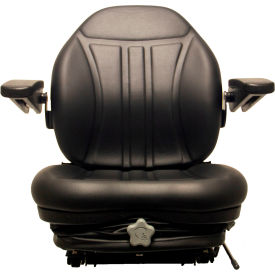 360 Series High-Back Seat with Arm Rests & Integrated Suspension, Vinyl, Black