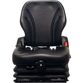 Concentric Heavy Duty Seat with Low Profile Suspension, Vinyl, Black