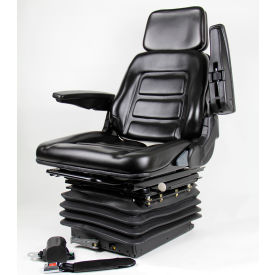 330 Series Full Adjustable Seat with Arm Rests & Suspension, Vinyl, Black