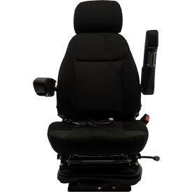470 Series High-Back Heavy Duty Seat with Arm Rests & Slide Rails, Fabric, Black