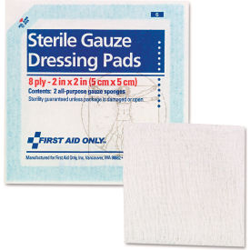 Gauze Pad, Sterile, 8-Ply, 2" x 2", 5 Dual-Pads/Pack