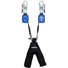 Bantam Switch Self Retracting Lifeline, Twin Leg, Steel Snap Hook, 6'L
