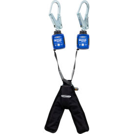 Self Retracting Lifeline, Twin Leg, Steel Rebar Hook, 6'L
