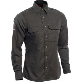 Women's Tecgen Flame Resistant Work Shirt, M Long-Tall, Gray