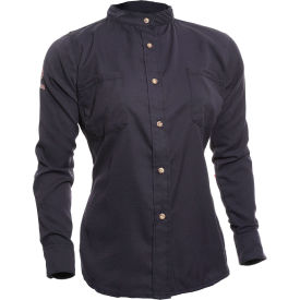 Women's Flame Resistant DH Air Work Shirt, 5XL Short, Navy