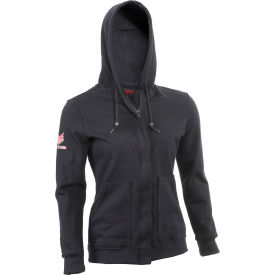 Women's Flame Resistant Zip Front Hoodie, 2XL Regular, Navy