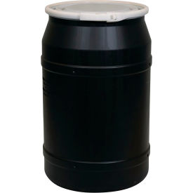 Lab Pack Open Head Poly Drum, Plastic Lever Lock, 55 Gallon Capacity, 21" Dia., Black