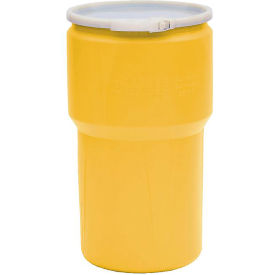 Lab Pack Open Head Poly Drum, Plastic Lever Lock, 14 Gallon Capacity, Yellow