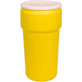 Lab Pack Open Head Poly Drum, Plastic Lever Lock, 20 Gallon Cap., 15-3/4" Dia., Yellow