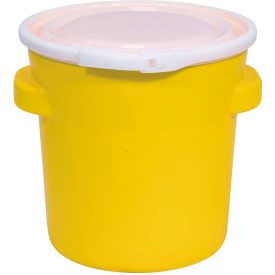 Lab Pack Open Head Poly Drum, Plastic Lever Lock, 20 Gallon Cap., 20-7/8" Dia., Yellow