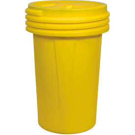 Lab Pack Open Head Poly Drum, Screw On Lid, 55 Gallon Capacity, Yellow