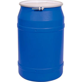 Lab Pack Open Head Poly Drum, Metal Bolt Ring, 55 Gallon Capacity, Blue