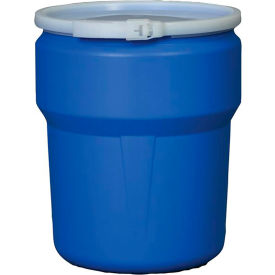 Lab Pack Open Head Poly Drum, Plastic Lever Lock, 10 Gallon Capacity, Blue