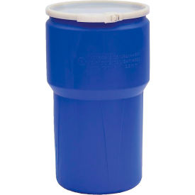Lab Pack Open Head Poly Drum, Plastic Lever Lock, 14 Gallon Capacity, Blue