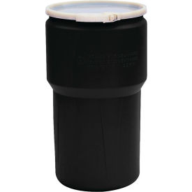 Lab Pack Open Head Poly Drum, Plastic Lever Lock, 14 Gallon Capacity, Black