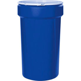 Lab Pack Open Head Poly Drum, Metal Lever Lock, 55 Gallon Capacity, Blue