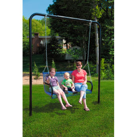 6' Outdoor Bench Swing with Back, In-Ground Mount, Blue