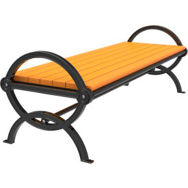Durham 4' Recycled Bench without Back, Portable/Surface Mount, Brown