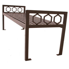 Huntington 6' Bench without Back, Surface Mount, Brown