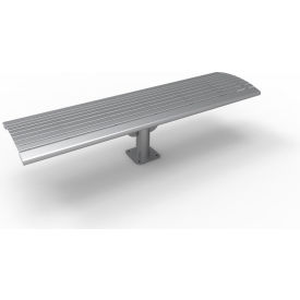 Phoenix 6' Cantilever Steel Bench without Back, In-Ground Mount, Gray
