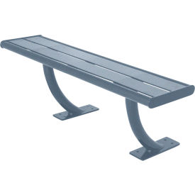 Hartford 4' Bench without Back, Surface Mount, Gray