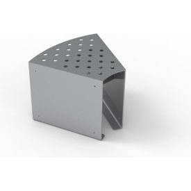 2' Outdoor Wedge Bench without Back, Surface Mount, Gray